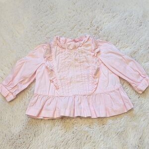 Janie and Jack Light Pink Ruffle Lace Blouse 6-12 months